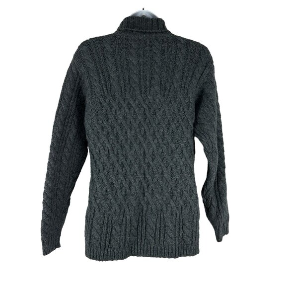 St Johns Bay Petite Medium Cable Knit Gray Turtleneck Sweater Acrylic Wool Blend - Picture 7 of 7